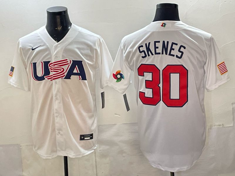 Men 2026 World Cub USA #30 Skenes white Nike MLB Jersey style 03